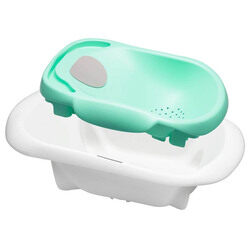 The First Years 4-in-1 Warming Comfort Bath Tub for Baby, Green/White