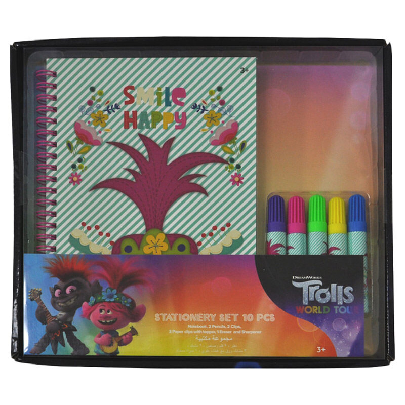 

Universal Studios Trolls Stationery Set, 12 Pieces, Multicolour