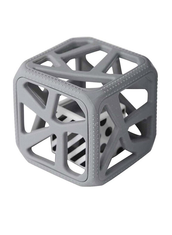 

Malarkey Kids Chew Cube Easy-Grip Teether Rattle, Grey