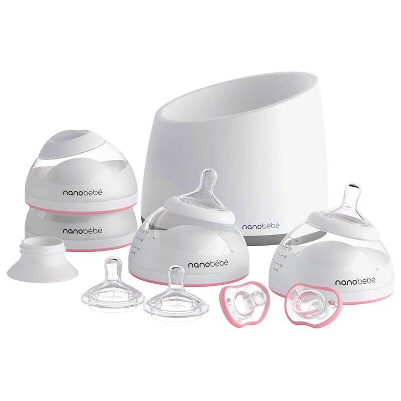 

Nanobebe Breast milk Feeding Starter Set, Pink/White