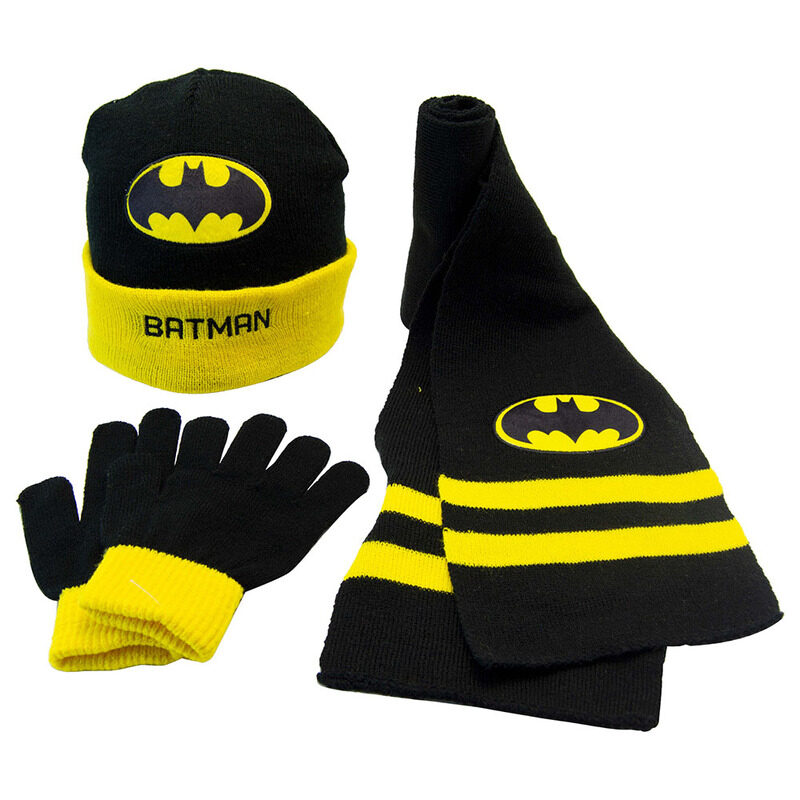 

Warner Bros DC Comics Batman Winter Beanie, Gloves & Scarf, Black