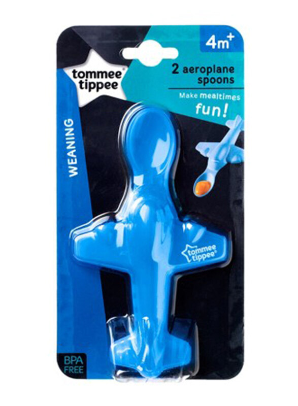 

Tommee Tippee Explora Aeroplane Weaning Spoons, 2 Pieces, Blue