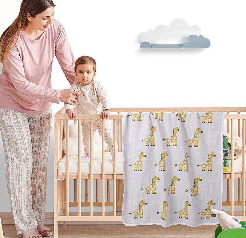 

Nurtur Blankets Nurtur 100% Cotton Giraffe Knitted Baby Blanket, Multicolour
