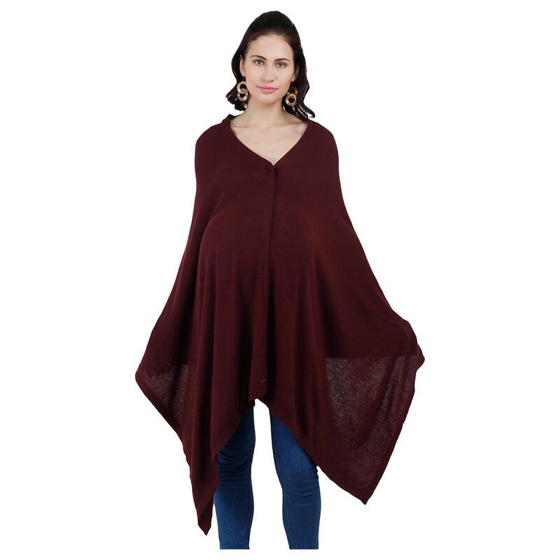 

Pluchi Knitted Nursing Frida Poncho, Maroon
