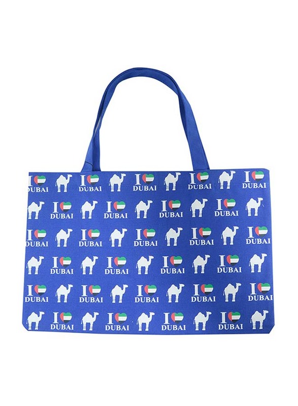 UAE National Day Special Edition Re-Useable Cotton Shopping Bag, TRHA4932, Blue/White