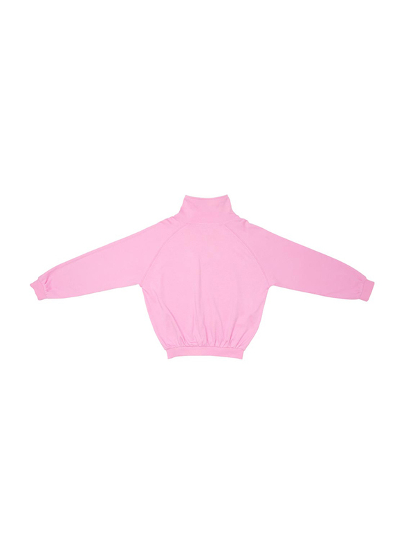 Aiko Long Sleeve Zipper Sweat Top for Girls, 9-10 Years, Pink