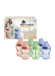 Tommee Tippee Closer To Nature Be Kind Bottles for Ages 0+ Month, 6 x 260ml, Multicolour