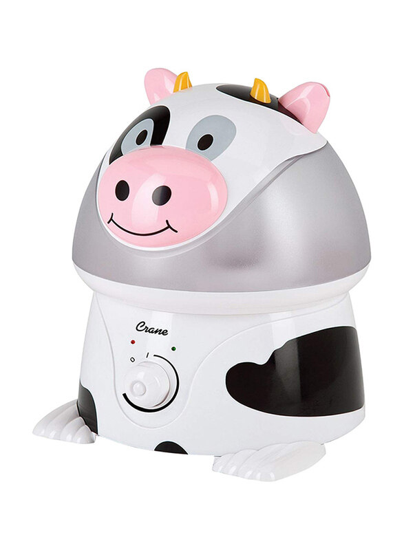 

Crane Ultrasonic Cow Cool Mist Humidifier, Grey/White