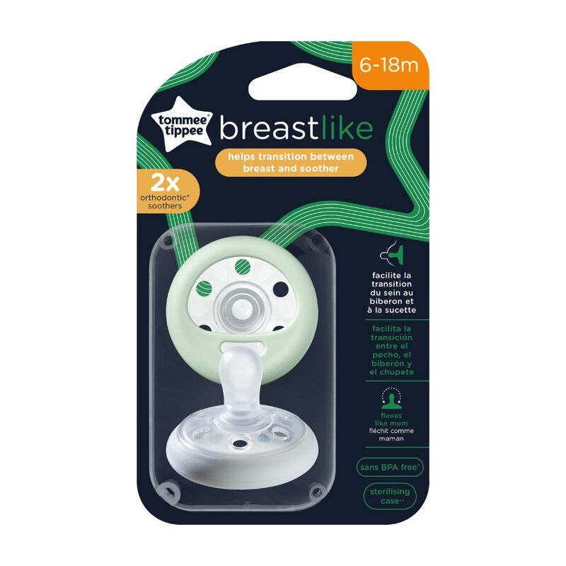 Tommee Tippee Breast Like Soother, 2 Piece, Assorted Colour