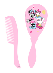 Disney 2 Pieces Comb & Soft Brush Set for Baby Girls, Minnie Mouse, Pink