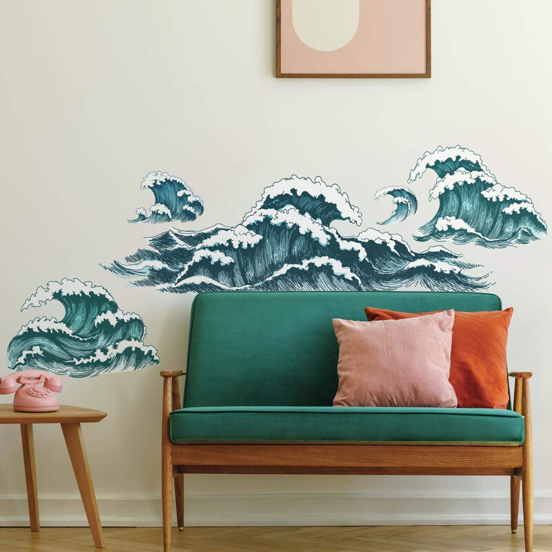 

Roommates Great Wave Peel & Stick Giant Wall Decals, Multicolour