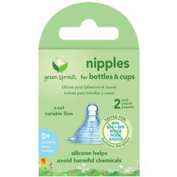 Green Sprouts Bottles & Cups Nipples, 2 Pieces, Clear