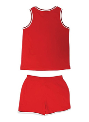Aiko Cotton Champ 63 Sports Top & Bottom Set for Boys, 6-7 Years, Red