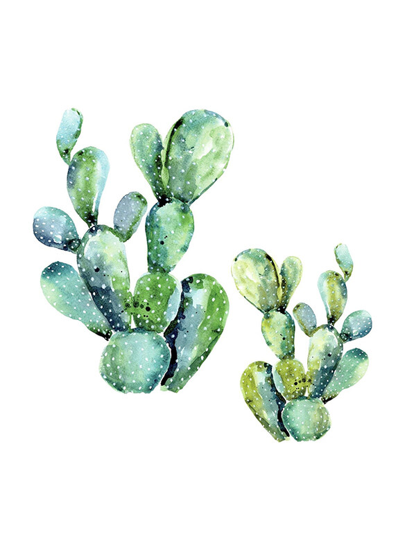 

Roommates Watercolor Cactus Giant Decals, Green