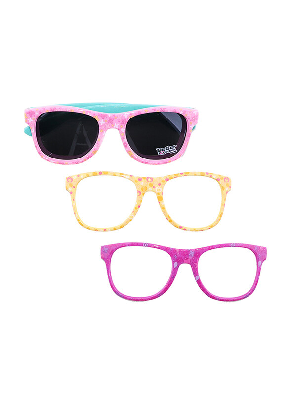 

Hasbro My Little Pony Kids Sunglasses Set For Girls, with Interchangeable Frame, 4-Pieces, Pink/Yellow