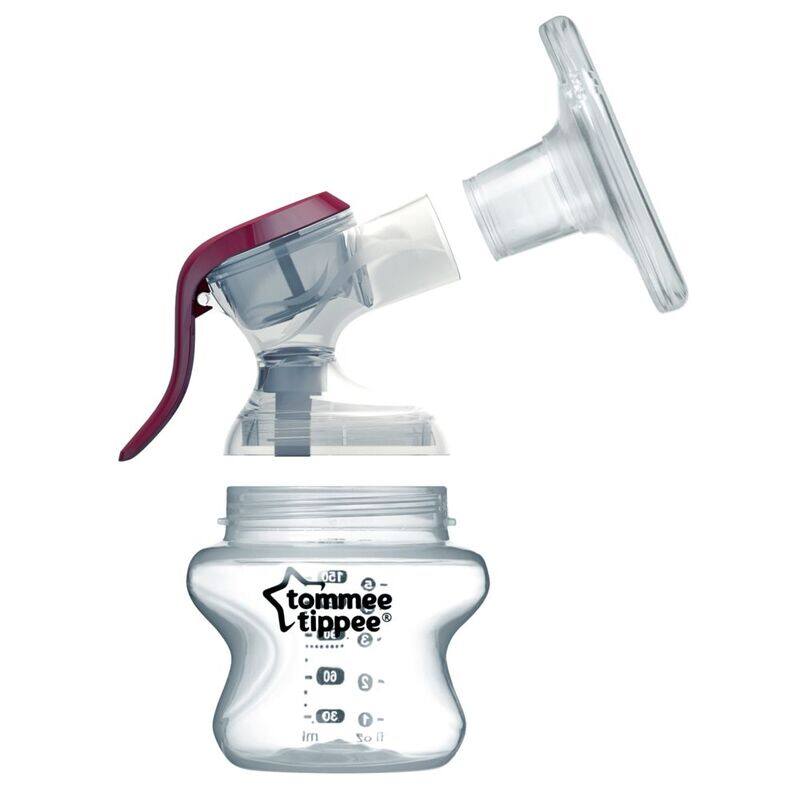 Tommee Tippee Made for Me Manual Breast Pump, Clear/Pink