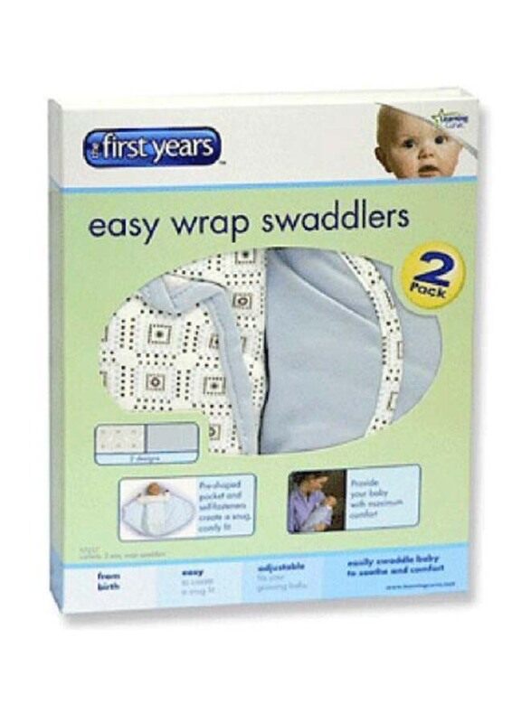 

The First Years Cotton Baby Swadller, 2 Piece, Blue