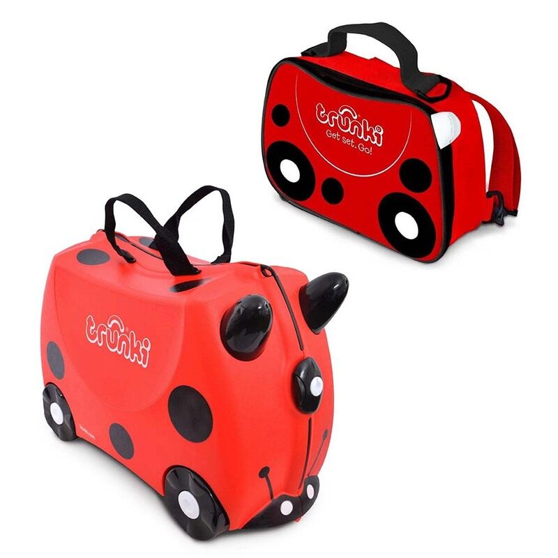 

Trunki Ladybug Kids Luggage with Lunch Bag Backpack, Red/Black