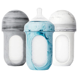 Boon Anti-Colic Nursh Baby Feeding Bottle, 236ml, Pack of 3, Tie Dye