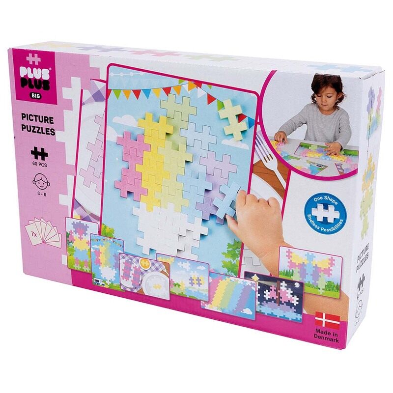 

Plus Plus Big Picture Puzzles Pastel Building Set, 60 Pieces, Ages 3+