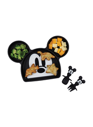 Bumkins Mickey Mouse Silicone Chewtensils, Baby Fork And Spoon Set, Black