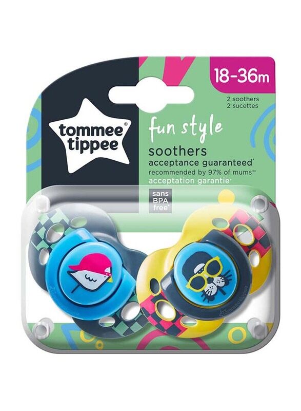 

Tommee Tippee Fun Style Soother, Pack of 2 Boy, Multicolour