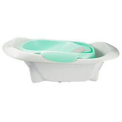 The First Years 4-in-1 Warming Comfort Bath Tub for Baby, Green/White