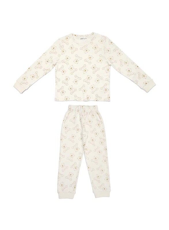 

Aiko Infants Bear Print T-Shirt & Pyjama Set, 2 Piece, 12-18 Months, White