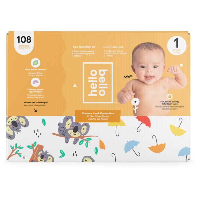 

Hello Bello Diaper Sunny Side Up & Sleepy Sloths, Size 1, 4 - 5 kg, 108 Count