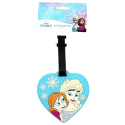 Disney Frozen Soft PVC Character Luggage Suitcase Backpack Tag for Girls, Blue