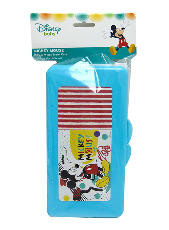 Disney Tissue Wipes Plastic Dispenser Tub Case Diaper Duty Organizer for Boys, 2 Pieces, Mickey Mouse, Blue