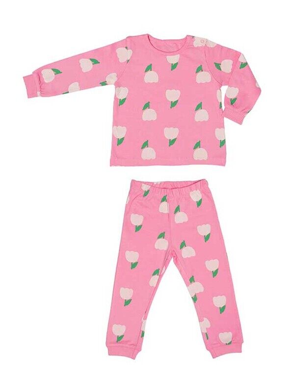 

Aiko Baby Cute Print T-Shirt & Pyjama Set, 6-12 Months, Pink