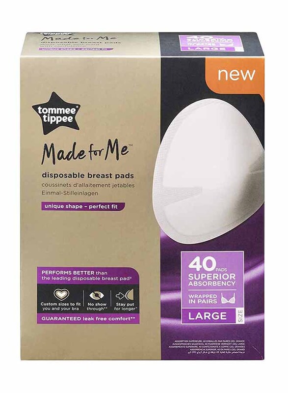 Tommee Tippee Made For Me Disposable Breast Pads 40pc Large, White