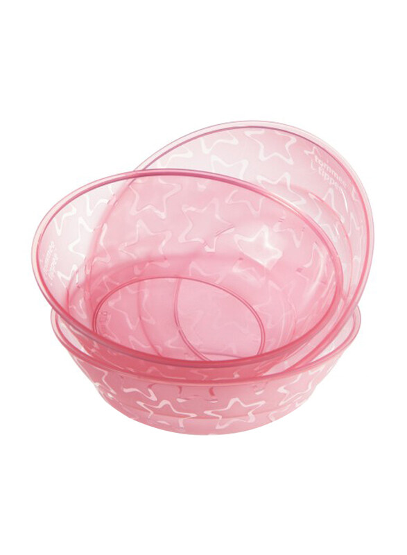 

Tommee Tippee Essentials Feeding Bowls for Ages 6 Months, 3-Piece, Pink