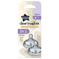 Tommee Tippee Nature Slow-Flow Baby Bottle, 2 Piece, Clear