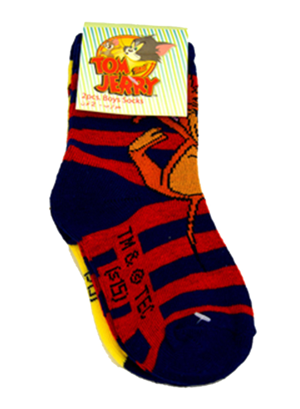 Warner Bros DC Comics Tom & Jerry Socks for Boys, 3-Pairs, 2-8 Years, Assorted Color