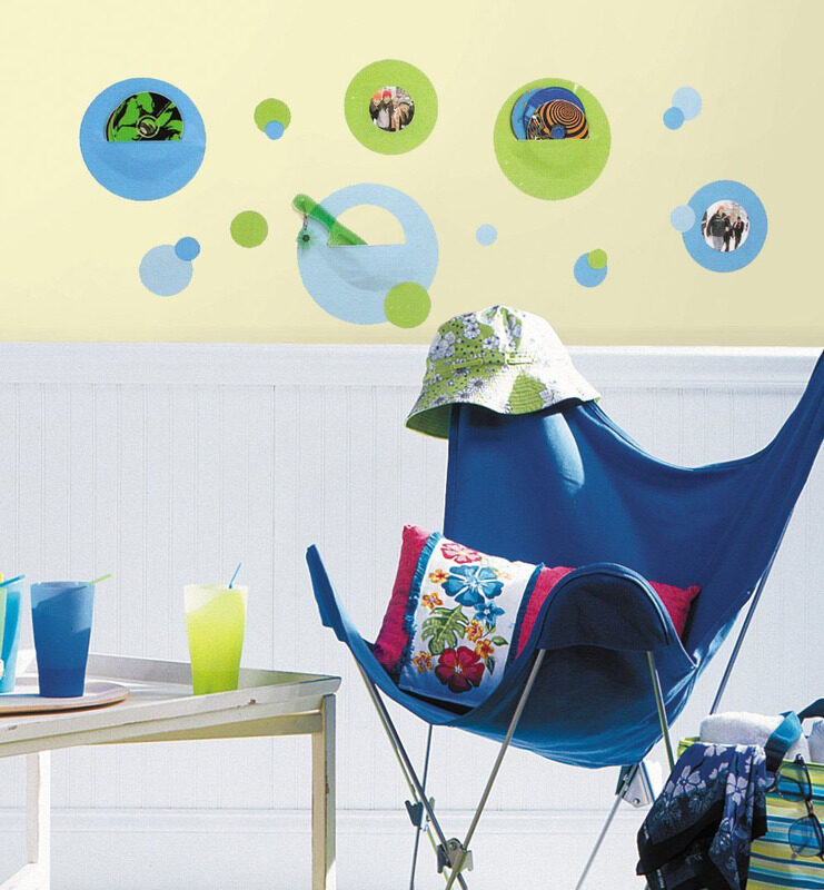 

Room Mates Decals Wallpockets Blue Peel & Stick Wall Decals, Blue/Green