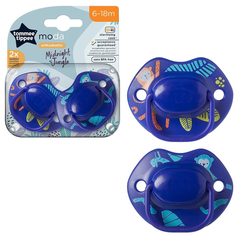 Tommee Tippee Moda Soother, 2 Pieces, Dark Blue