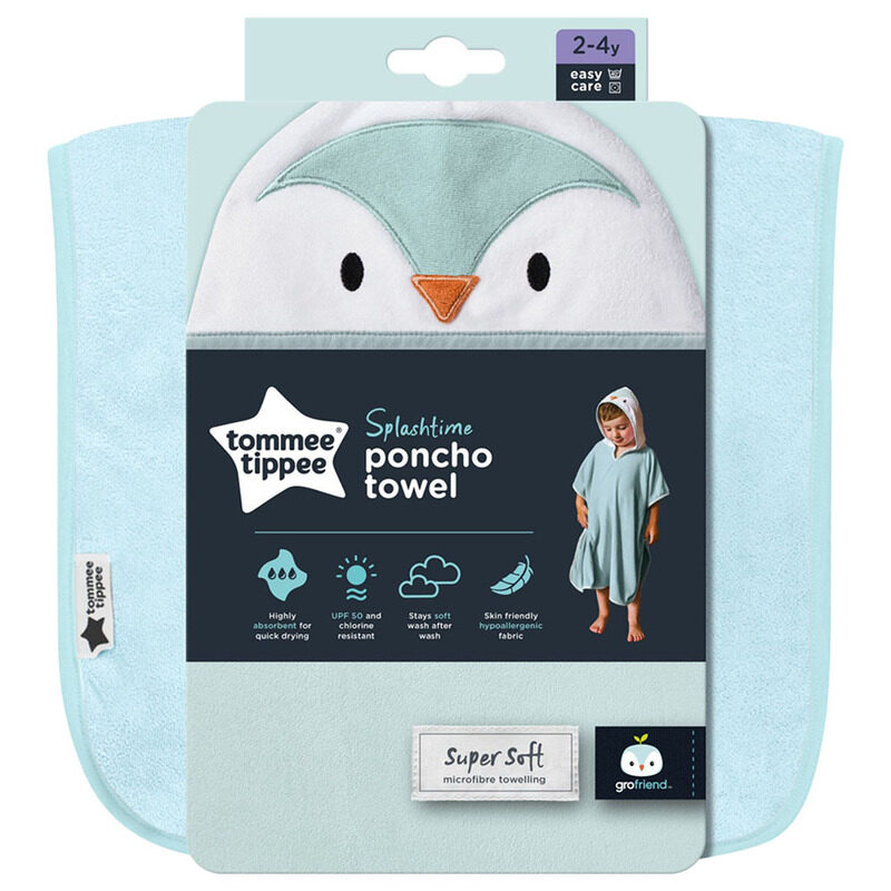 

Tommee Tippee Splashtime Hooded Poncho Towel For Kids Unisex, Blue