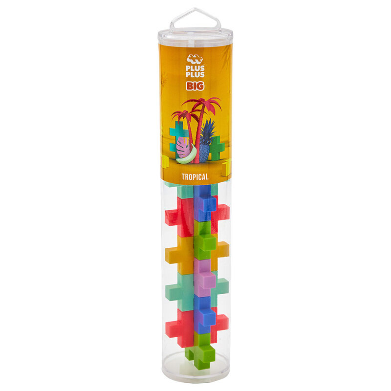 

Plus Plus Big Tropical Tube Building Set, 15 Pieces, Ages 1+