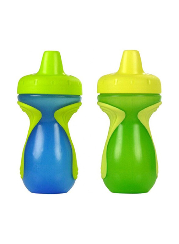 

The First Years Gripper Sipper Non Insulated Spill Proof Sippy Cups, 2 x 266ml, Blue/Green