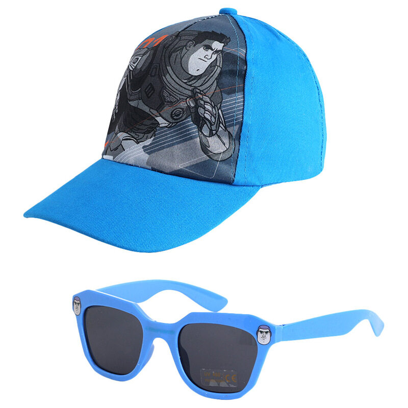 

Disney Polarized Full-Rim Lightyear Wayfarer Blue Sunglasses with Stylish Cap for Boys, Black