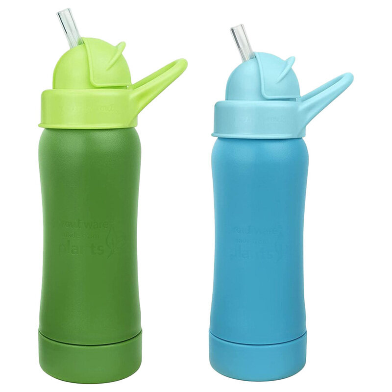 

Green Sprouts Ware Straw Bottle Set, 10oz, 2 Pieces, Green/Aqua