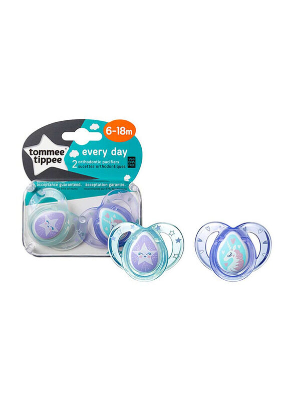 

Tommee Tippee Every Day Star Soother, 2-Piece, Blue