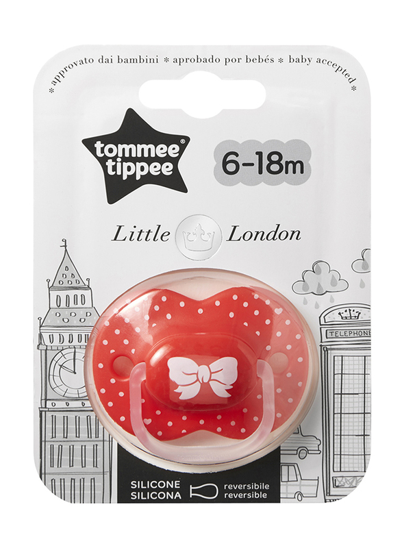 Tommee Tippee Closer to Nature Little London Soother for Girl, Red