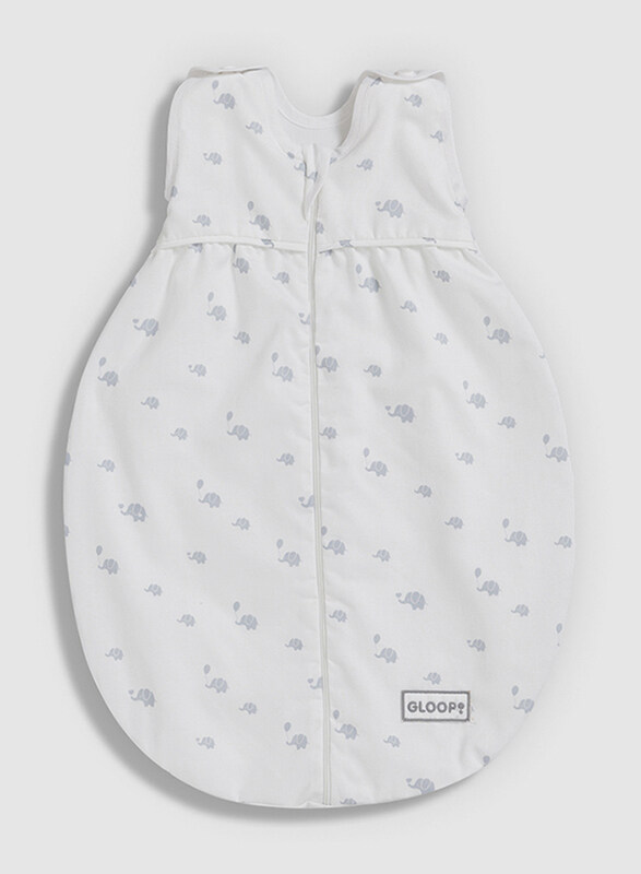 

Gloop Elephants Sleeping Bag for Babies, 6-36 Months, White