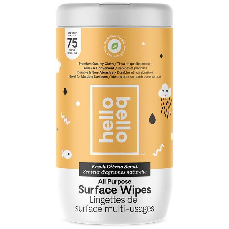 

Hello Bello 75-Pieces Surface Cleaning Wipes for Baby, Yellow