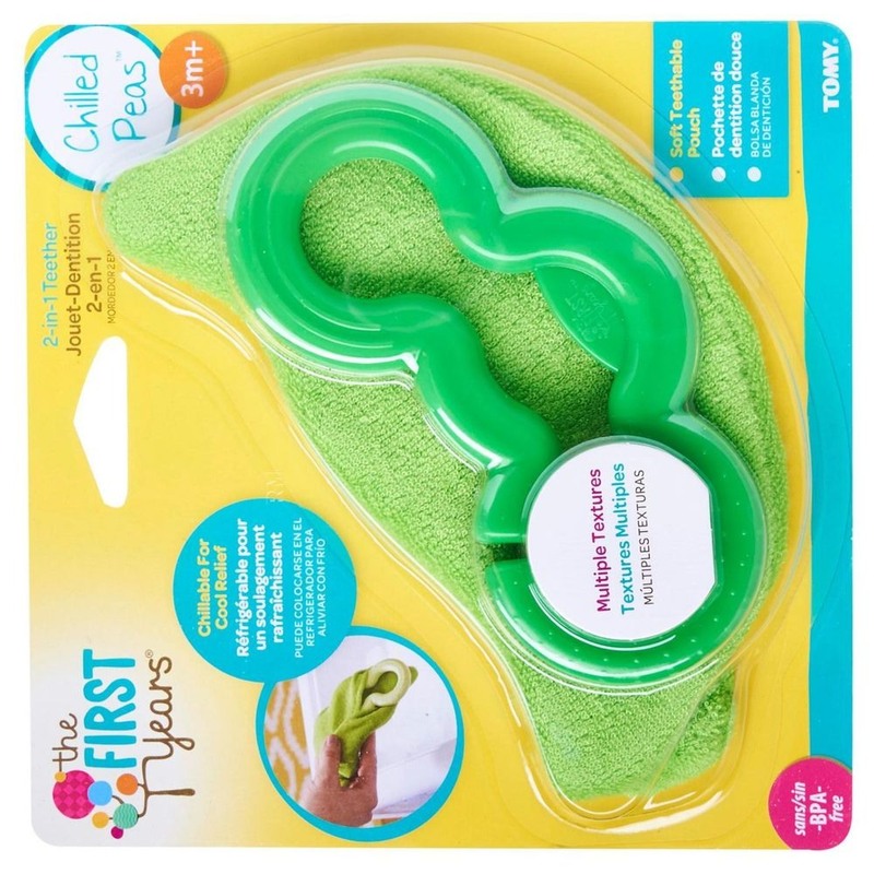 The First Years Chilled Peas 2-in-1 Teether for Kids, Green