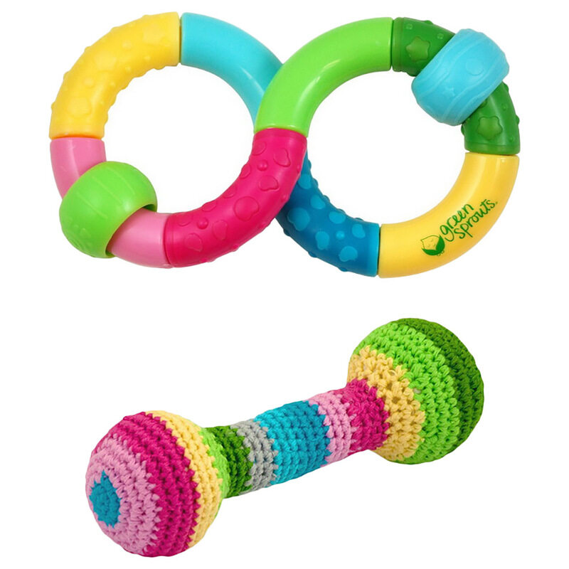 

Green Sprouts 2-Piece Infinity & Chime Rattle, Multicolour