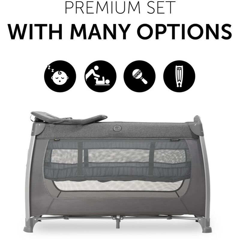 Hauck Play N Relax Center Travel Cots, Charcoal